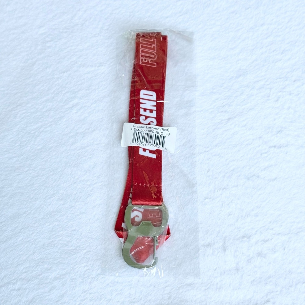 New Full Send Lanyard Keychain Keyring 19" Red/White